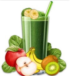 Green Smoothie (Kiwi, Spinach, Kale,  Apple & Banana)