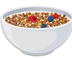 High-Fiber Cereal With Milk & Berries