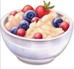 Oatmeal With Blueberries & Strawberries