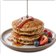 Whole Wheat Oatmeal Pancakes With  Sugar-Free Syrup