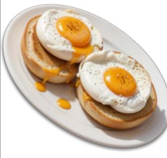 Whole Wheat English Muffin With  Poached Eggs