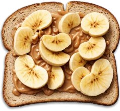 Whole Grain Toast with Peanut Butter &  Bananas