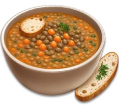 Lentil Soup With Whole-Grain Bread