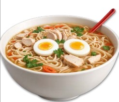 Spicy Chicken Noodle Soup With  Soft-Boiled Eggs