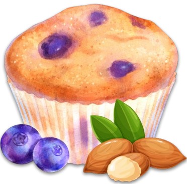 Bran Muffin With Blueberries & Almonds