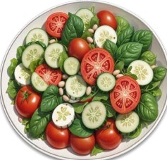 Tomato, Cucumber, Basil & White-Bean  Salad