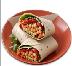 Chickpea Red Pepper Wraps With Lemon Tahini Dressing