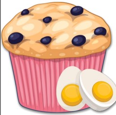 Blueberry Bran Muffin With Eggs