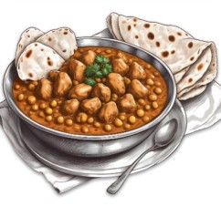 Chicken & Lentil Curry With Whole Wheat Roti