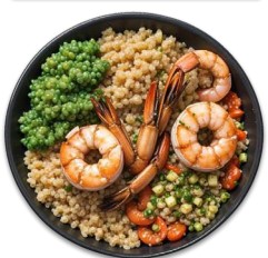 Charred Shrimp, Pesto & Quinoa Bowls