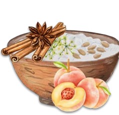 Cottage Cheese With Sunflower Seeds,  Dill, Peaches & Cinnamon