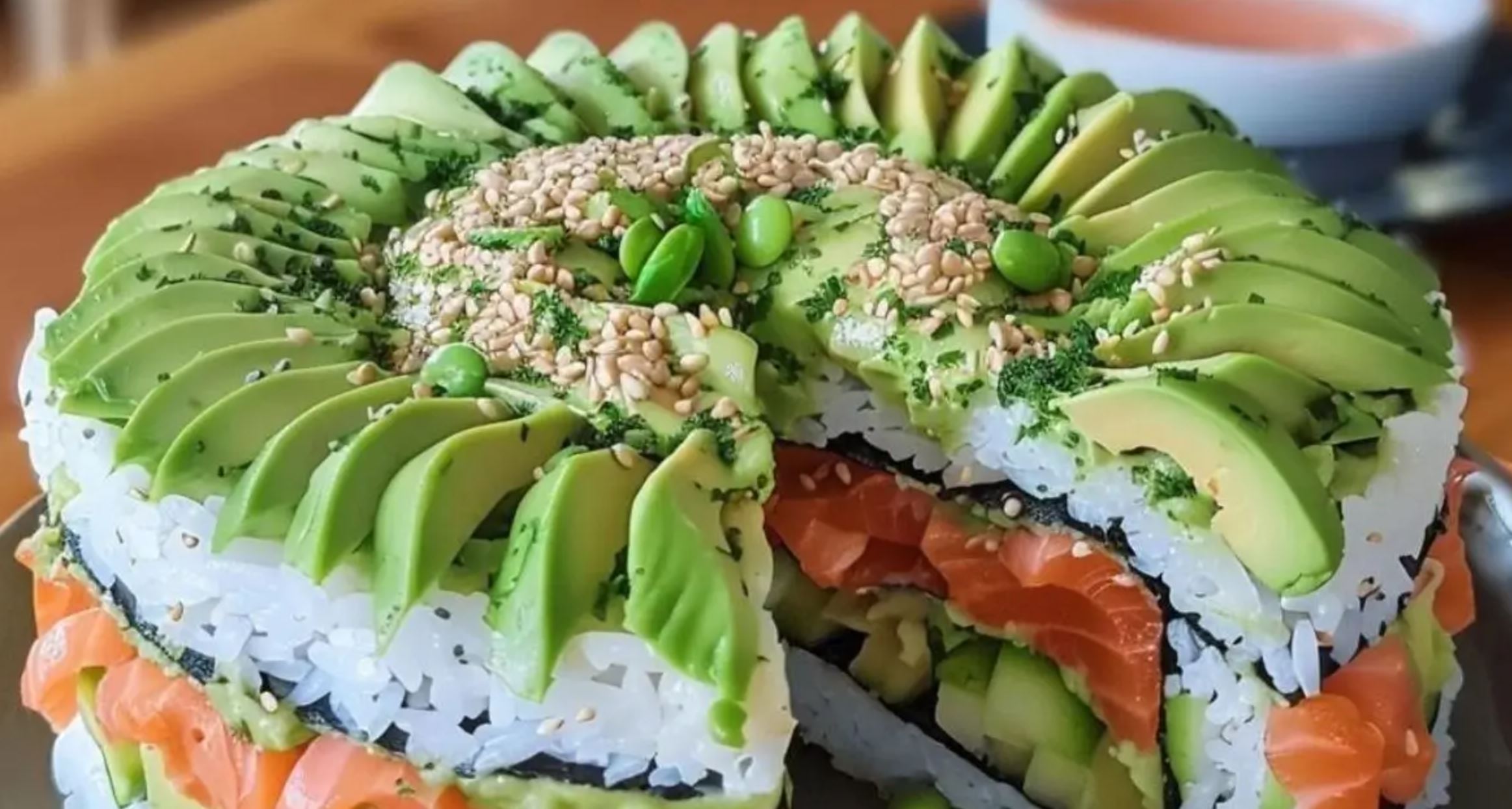 Avocado Sushi Cake