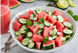 Watermelon Cucumber Salad